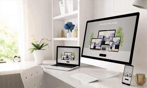 Responsive website shown on multiple devices